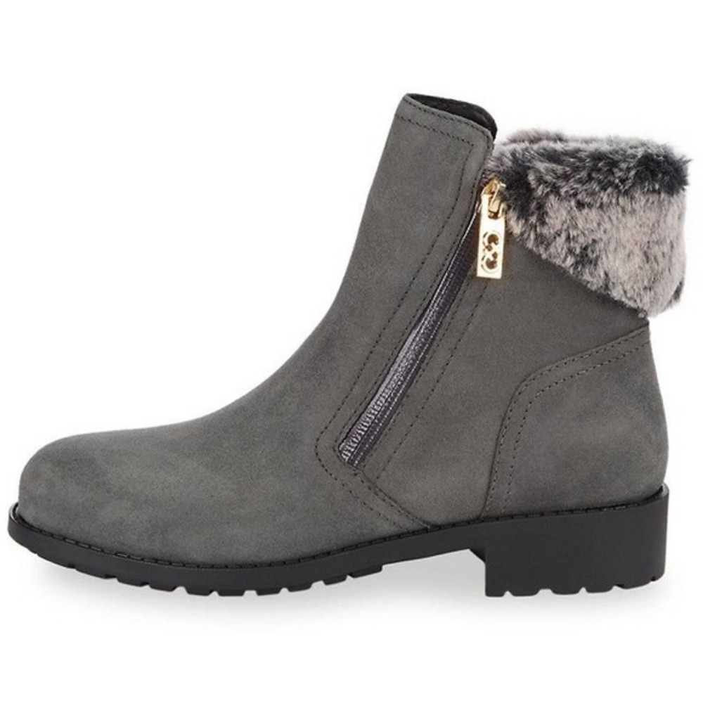 Cole Haan Womens Quinney Boot Size 7.5B Waterproof Black Suede‎ Fury Lug Bootie